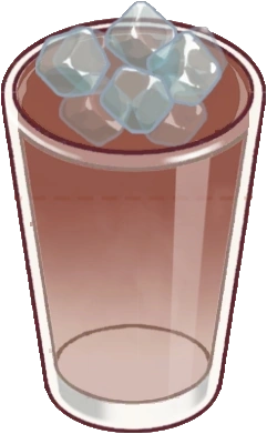 Iced Americano - tall glass with dark coffee and ice cubes