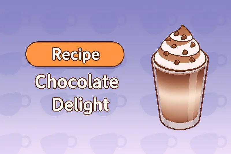 A decorated Chocolate Delight drink